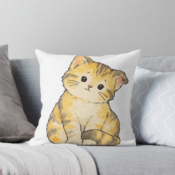 Item preview, Kawaii Yellow Kitten with a Playful Head Tilt designed and sold by Jessie's Palette.