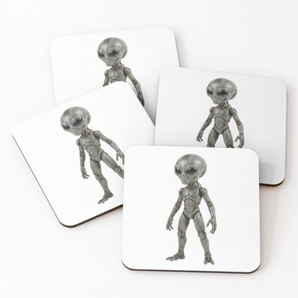 Item preview, Futuristic Cyborg Grey Alien Robot Figurine designed and sold by octozap.