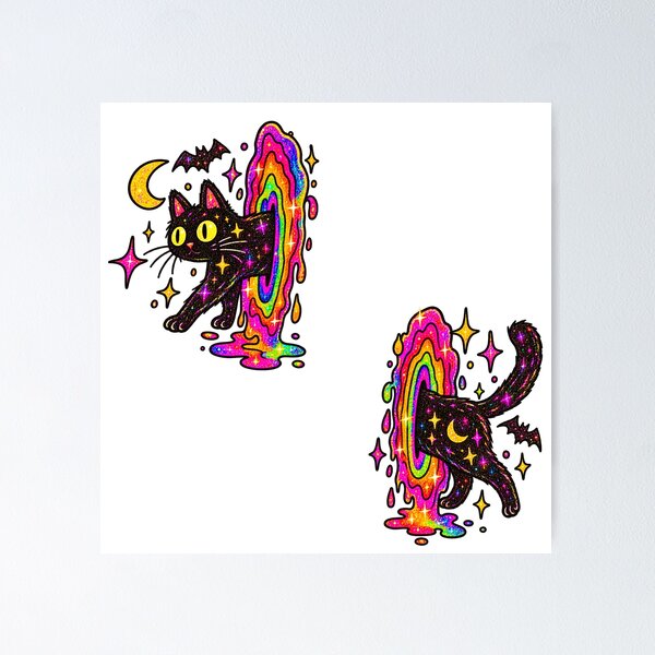 Item preview, Cosmic Rainbow Teleporting Cats designed and sold by MonkiFlipp.