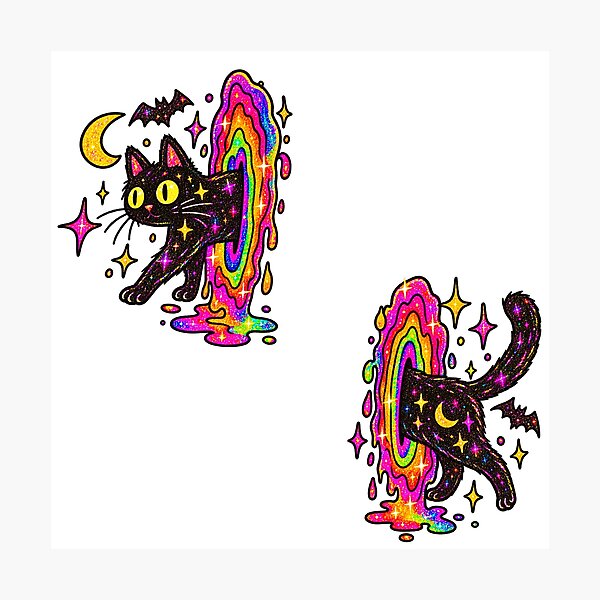 Item preview, Cosmic Rainbow Teleporting Cats designed and sold by MonkiFlipp.
