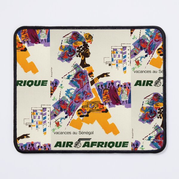 Item preview, Vibrant Vintage Travel Poster | Air Afrique Senegal | Mid-Century Art | Abstract African Woman & Cultural Heritage designed and sold by artofuniverse.