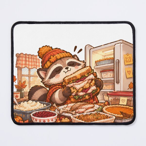 Item preview, Leftover Mode Funny Raccoon Thanksgiving Turkey Sandwich Cute designed and sold by ianm1028.