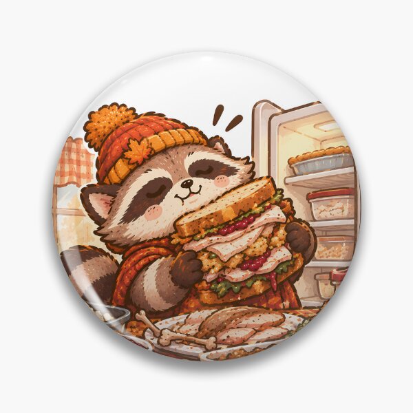 Item preview, Leftover Mode Funny Raccoon Thanksgiving Turkey Sandwich Cute designed and sold by ianm1028.