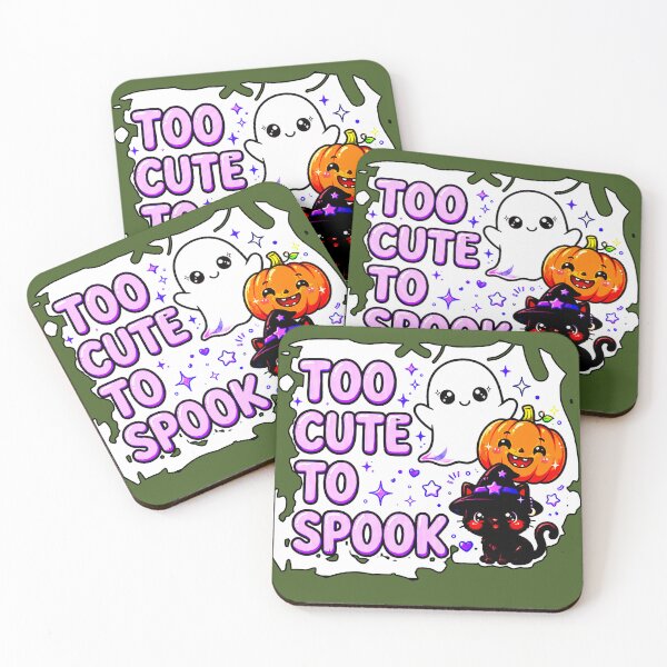 Item preview, Too Cute To Spook Halloween T-Shirt Cat Witch Ghost Pumpkin Kawaii designed and sold by AstronautMerch.