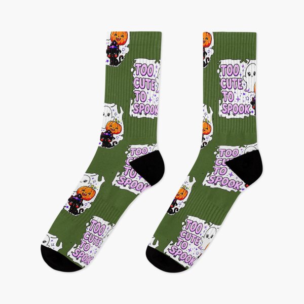 Item preview, Too Cute To Spook Halloween T-Shirt Cat Witch Ghost Pumpkin Kawaii designed and sold by AstronautMerch.