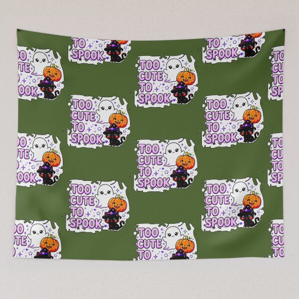 Item preview, Too Cute To Spook Halloween T-Shirt Cat Witch Ghost Pumpkin Kawaii designed and sold by AstronautMerch.