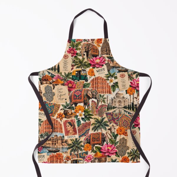 Item preview, Colorful India Travel Scrapbook Collage Taj Mahal Jaipur Kerala designed and sold by MetaModel Editions.
