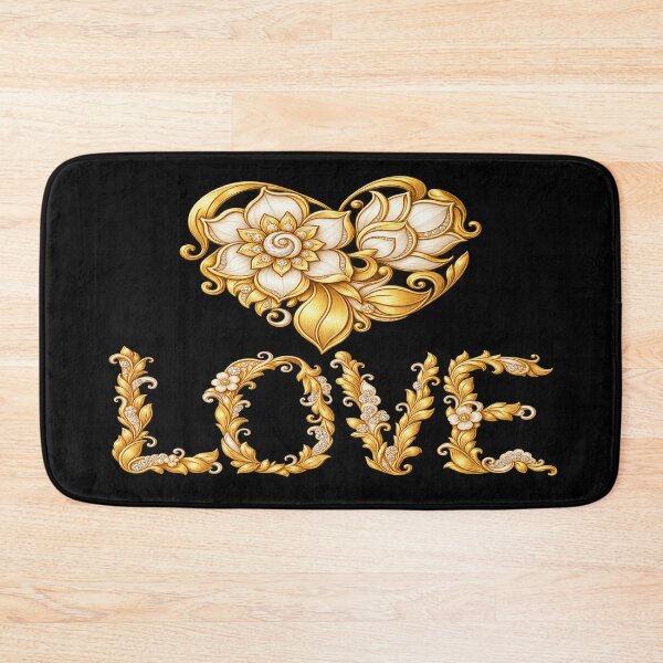 Item preview, Golden Floral Love – Romantic Heart designed and sold by TroviTutto.