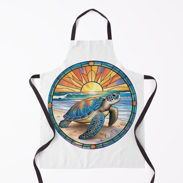 Item preview, Stained Glass Sea Turtle Sunset designed and sold by NatArtSA.