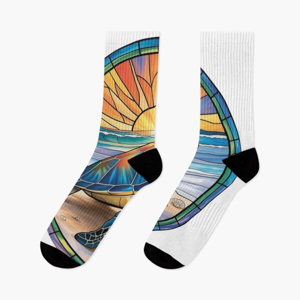 Item preview, Stained Glass Sea Turtle Sunset designed and sold by NatArtSA.