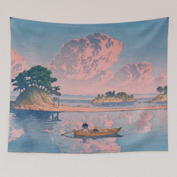 Item preview, Kujukushima Shimabara by Hasui Kawase: Tranquil Japanese Coastal Landscape Poster designed and sold by artofuniverse.