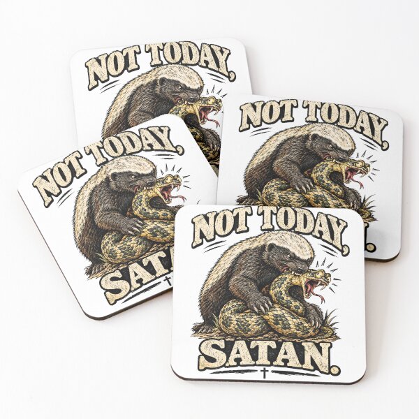 Item preview, Not Today Satan – Funny Honey Badger Christian Shirt designed and sold by Bellynza.