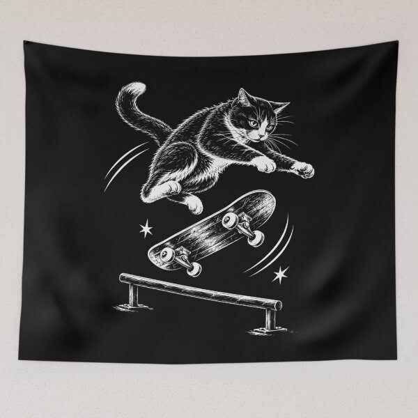 Item preview, Skateboarding Cat Retro Skater Cat Lover designed and sold by roni-harbor.