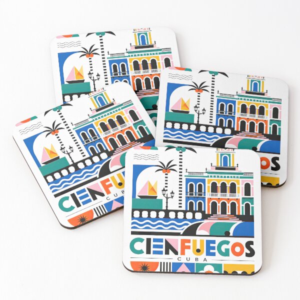 Item preview, Colorful Cuba travel poster featuring stylized colonial architec designed and sold by ckybe.