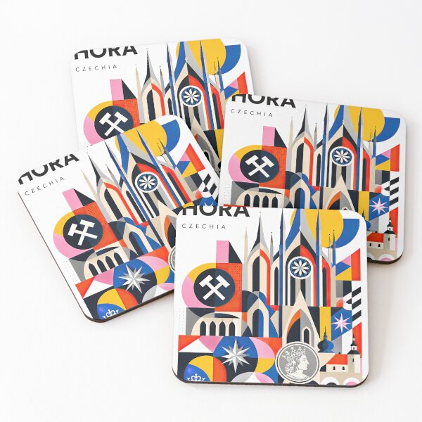 Item preview, Colorful geometric poster celebrating Kutn Hora, Czechia, with designed and sold by ckybe.