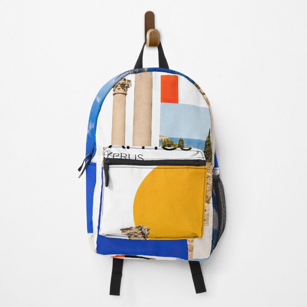 Item preview, Graphic travel poster collage featuring ancient columns, coastal designed and sold by ckybe.