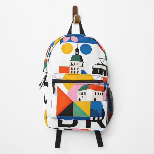 Item preview, Colorful geometric poster illustrating Brno, Czechia, with cathe designed and sold by ckybe.