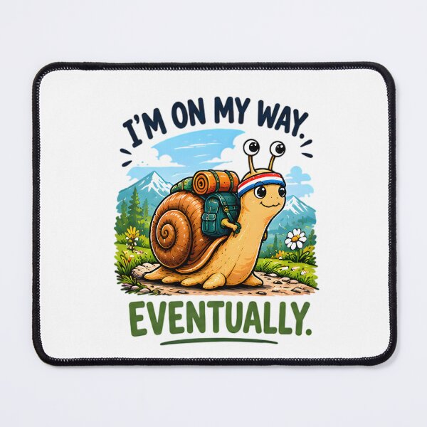 Item preview, I'm On My Way Eventually Funny Hiking Snail designed and sold by Pyt27.