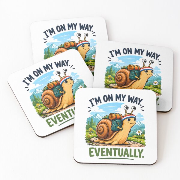 Item preview, I'm On My Way Eventually Funny Hiking Snail designed and sold by Pyt27.