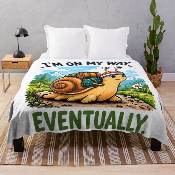 Item preview, I'm On My Way Eventually Funny Hiking Snail designed and sold by Pyt27.