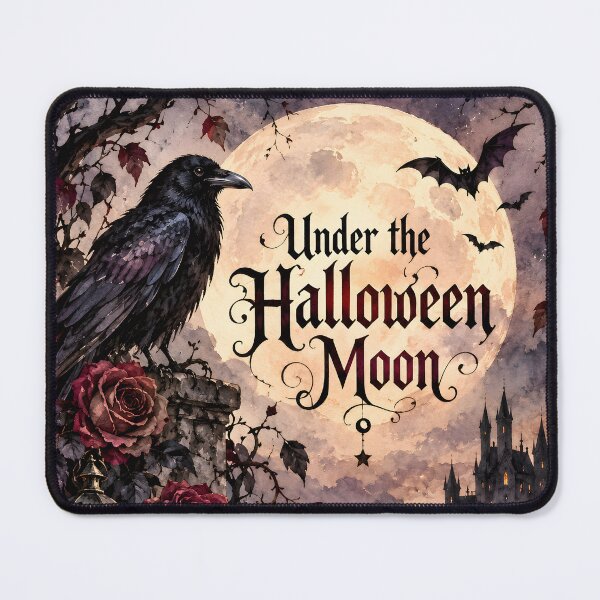 Item preview, Under the Halloween Moon – Gothic Raven & Castle designed and sold by blankTeeShirt.