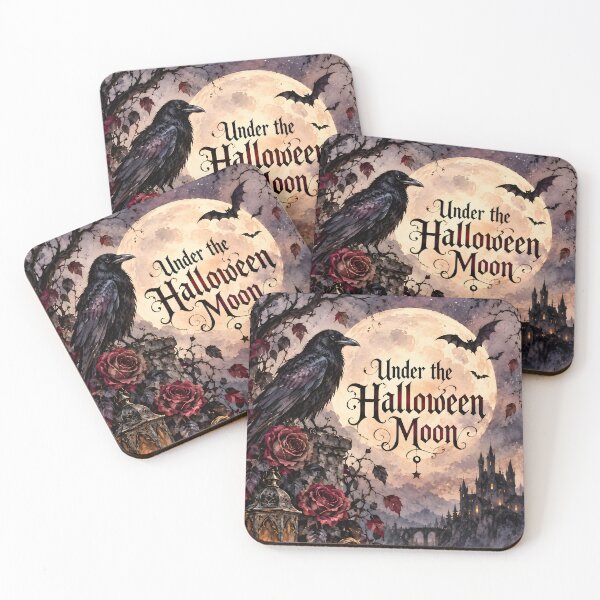 Item preview, Under the Halloween Moon – Gothic Raven & Castle designed and sold by blankTeeShirt.