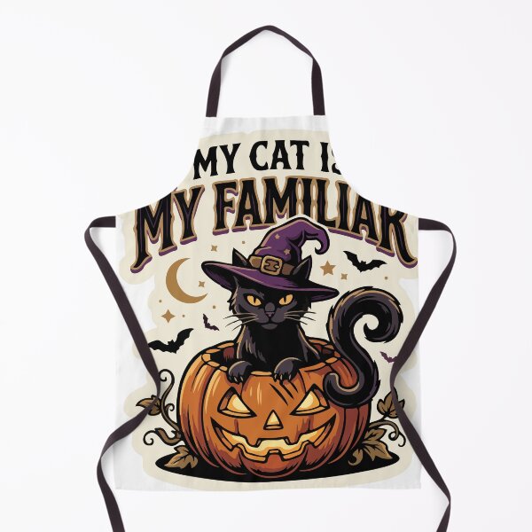 Item preview, My Cat Is My Familiar Halloween Black Cat Witch Hat Pumpkin Sticker designed and sold by YasminTaha.
