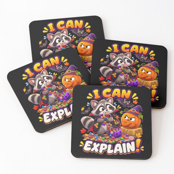 Item preview, I Can Explain Funny Halloween Raccoon designed and sold by Yomere.