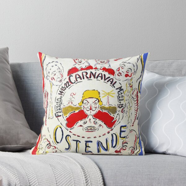 Item preview, James Ensor Carnival Poster | 1931 Ostend Festival | Vibrant Expressionist Art | Grotesque Faces & Colorful Chaos designed and sold by artofuniverse.