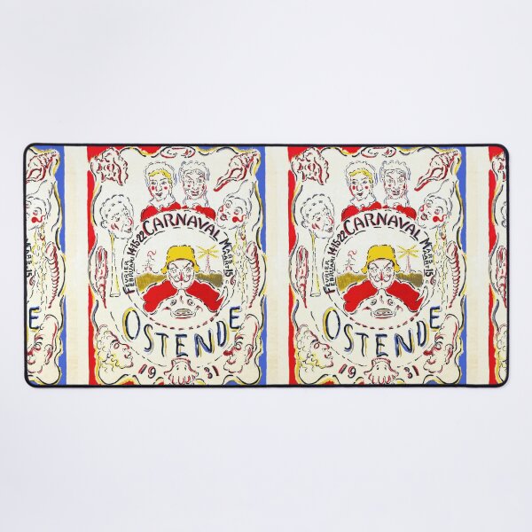Item preview, James Ensor Carnival Poster | 1931 Ostend Festival | Vibrant Expressionist Art | Grotesque Faces & Colorful Chaos designed and sold by artofuniverse.