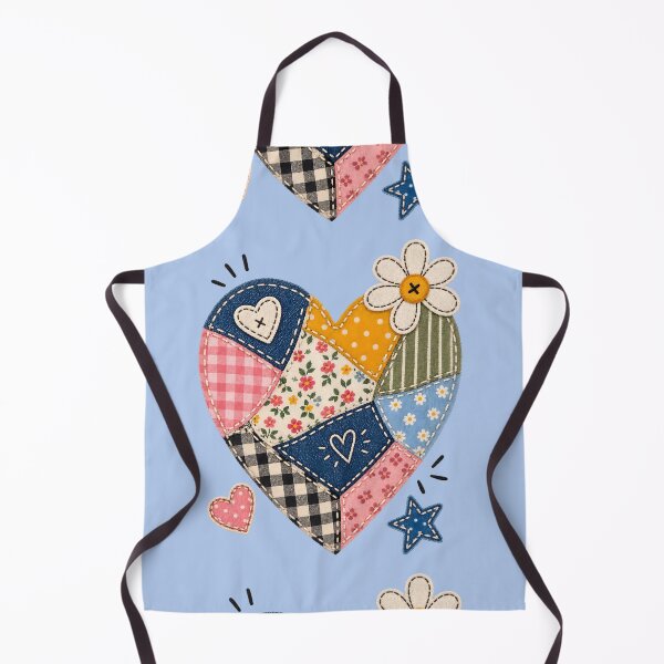 Item preview, Cute Patchwork Heart with Daisy and Star designed and sold by Bhaskar Digital Art.