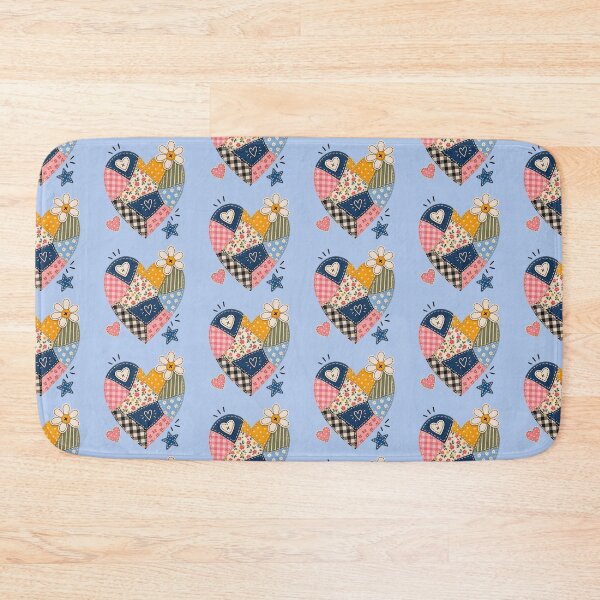 Item preview, Cute Patchwork Heart with Daisy and Star designed and sold by Bhaskar Digital Art.