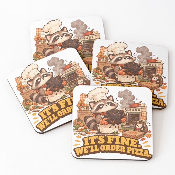 Item preview, Its Fine Well Order Pizza Funny Raccoon Chef Burnt Turkey Cute designed and sold by ianm1028.