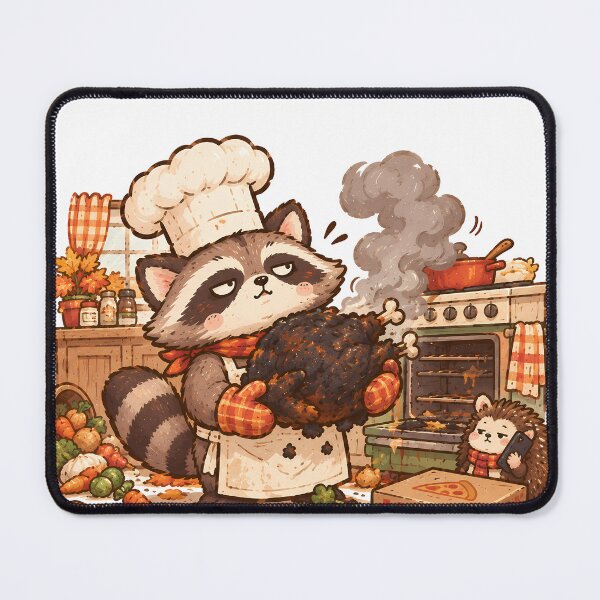 Item preview, Its Fine Well Order Pizza Funny Raccoon Chef Burnt Turkey Cute designed and sold by ianm1028.