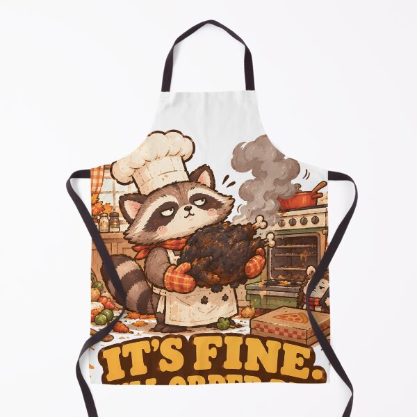 Item preview, Its Fine Well Order Pizza Funny Raccoon Chef Burnt Turkey Cute designed and sold by ianm1028.