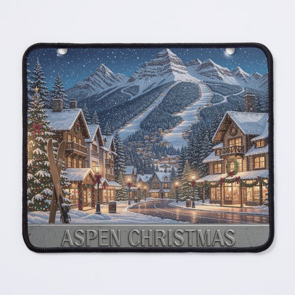 Item preview, Aspen Christmas Rocky Mountain Winter Artwork designed and sold by The Souvenir Dept..