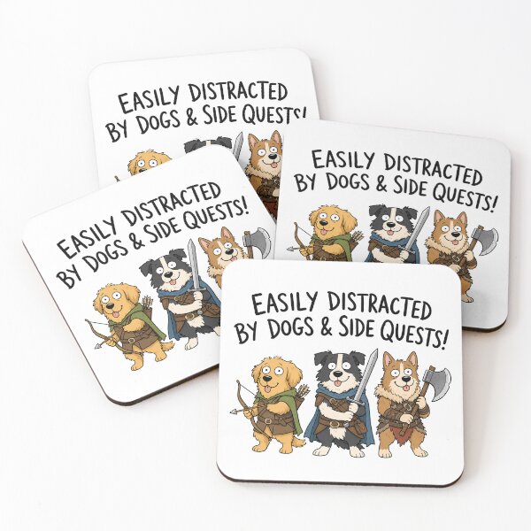 Item preview, Easily Distracted By Dogs And Side Quests designed and sold by ShirtWreck.
