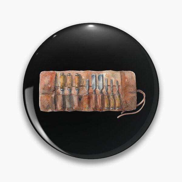 Item preview, Vintage Woodworking Chisels In Leather Roll designed and sold by bvdesignart.