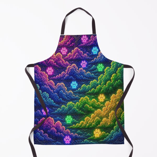 Item preview, Neon Cosmic Cat in Psychedelic Clouds designed and sold by Breezes-of-Ida.