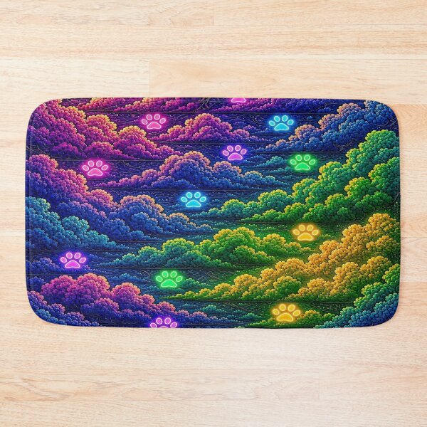 Item preview, Neon Cosmic Cat in Psychedelic Clouds designed and sold by Breezes-of-Ida.