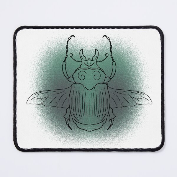 Item preview, May Scarab Dung Beetle Line-art (Cyan & Grey) designed and sold by Burnt_Pikachu.