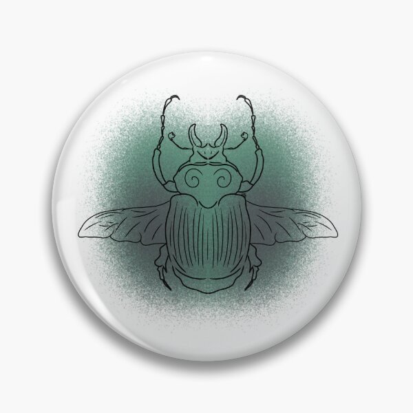 Item preview, May Scarab Dung Beetle Line-art (Cyan & Grey) designed and sold by Burnt_Pikachu.