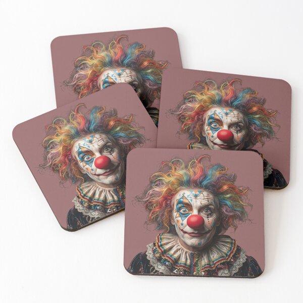 Item preview, Crazy Clown Portrait with Colorful Hair designed and sold by charmaroundyou.