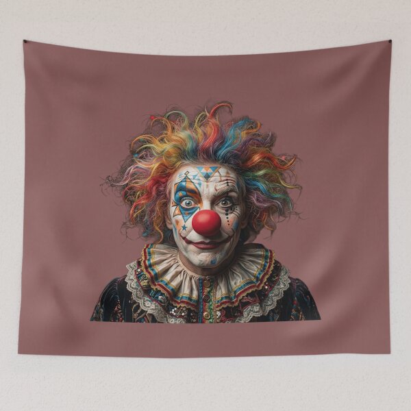 Item preview, Crazy Clown Portrait with Colorful Hair designed and sold by charmaroundyou.
