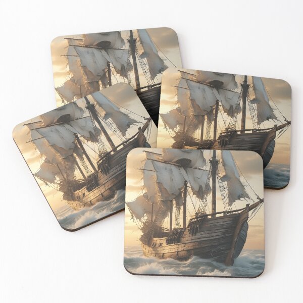Item preview, Majestic Pirate Ship Open Seas designed and sold by Jo Art.
