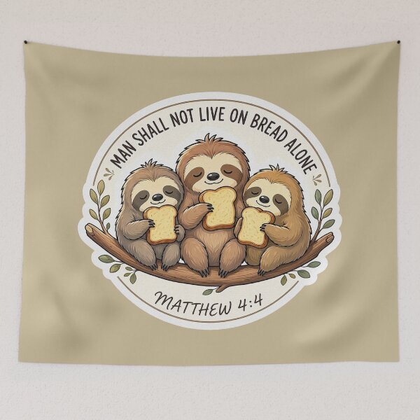Item preview, Matthew 4:4 Man Shall Not Live On Bread Alone designed and sold by plushism.