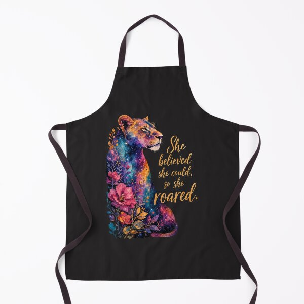 Item preview, She Believed She Could So She Roared - Watercolor Lioness Feminist Empowerment Art designed and sold by Bennie Singh.