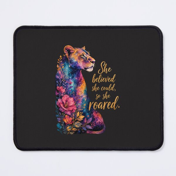 Item preview, She Believed She Could So She Roared - Watercolor Lioness Feminist Empowerment Art designed and sold by Bennie Singh.