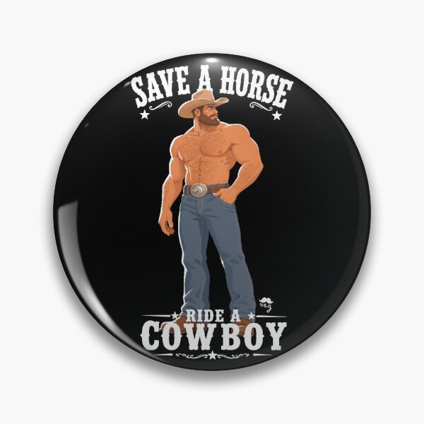 Item preview, Save A Horse Ride A Cowboy - hairy bara muscle bear designed and sold by VeryEnglishGent.