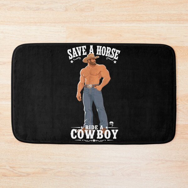 Item preview, Save A Horse Ride A Cowboy - hairy bara muscle bear designed and sold by VeryEnglishGent.